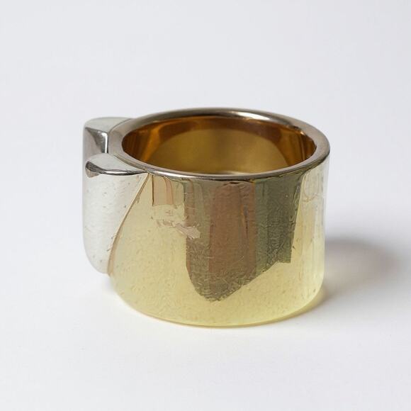 Louis Vuitton Essential V Gold & Silver Wide Ring Medium - Picture 4 of 6